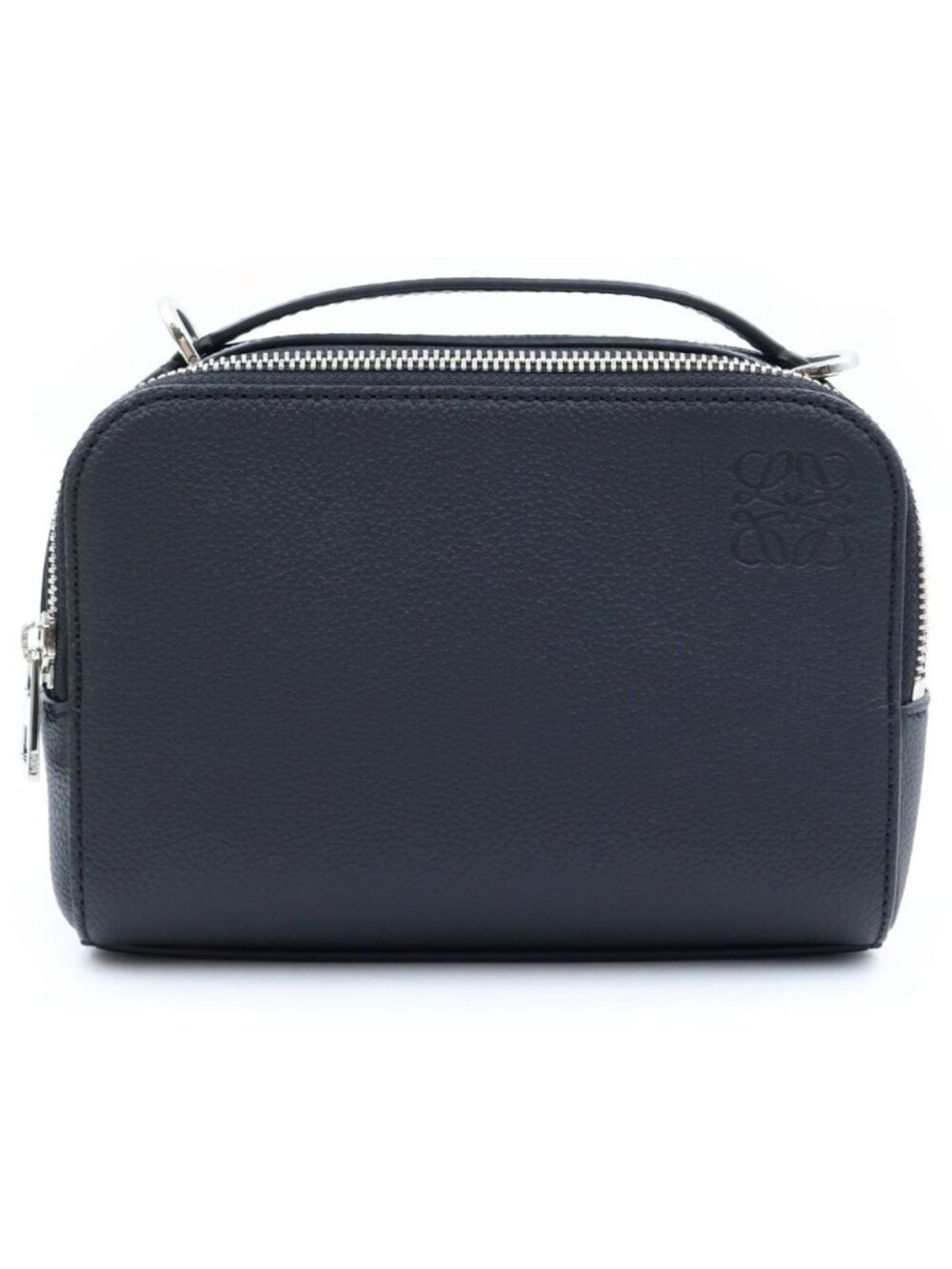 Loewe Crossbody Camera Bag Mini Black Soft Grain Calfskin Cil Silver